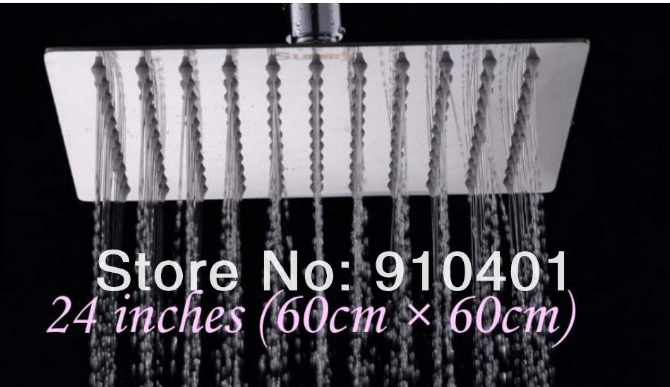 Wholesale And Retail Promotion NEW Luxury Huge 60cm (24") Square Rainfall Shower Head Solid Brass Shower Head