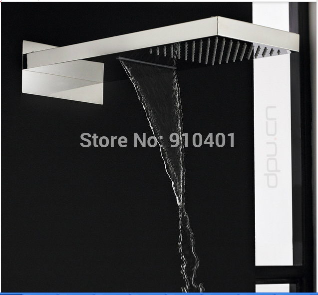 Wholesale And Retail Promotion NEW Luxury Large 22" Square Waterfall Rain Shower Head Wall Mounted Shower Mixer