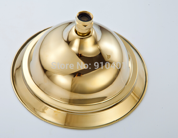 Wholesale And Retail Promotion NEW Wall Mounted Luxury Golden Brass Rain Shower Head Shower Faucet Replacement