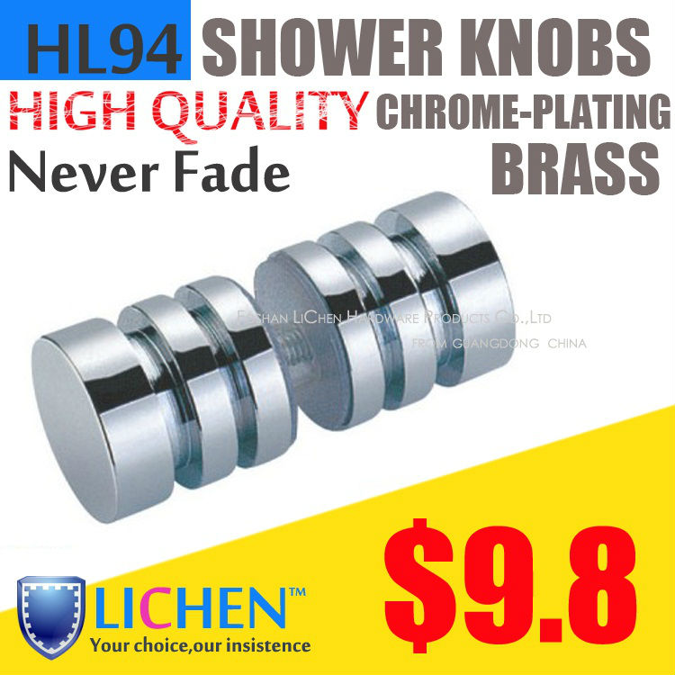 Modern Chrome plating Copper Brass Glass shower door knobs LICHEN Chinese Factory  Furniture Hardware pull handle HL91