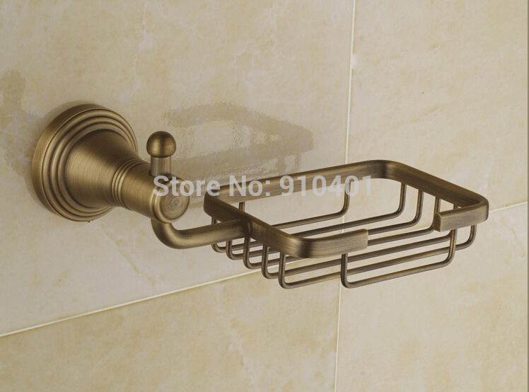 Wholesale And Retail Promotion Antique Brass Wall Mounted Bathroom Soap Dish Holder Square Soap Basket Holder