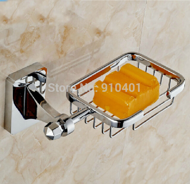 Wholesale And Retail Promotion Chrome Brass Square Bathroom Soap Dish Holder Soap Basket Holder