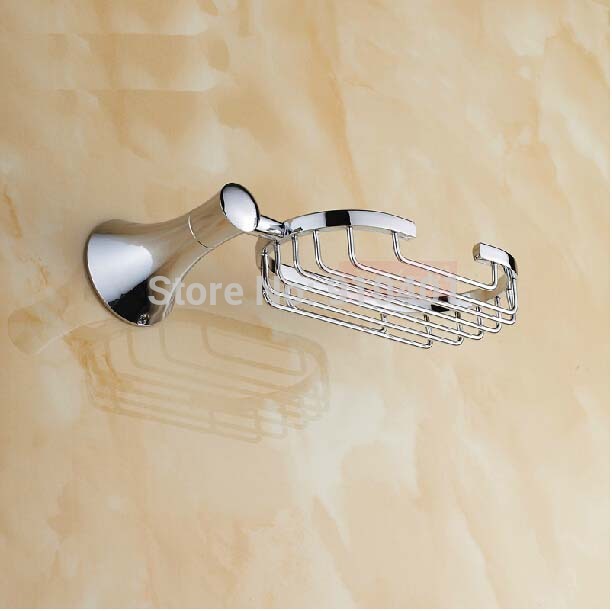 Wholesale And Retail Promotion Modern Chrome Brass Wall Mounted Bathroom Soap Dish Holder Soap Basket Holder