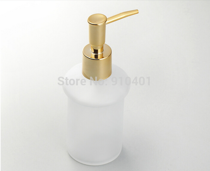 Wholesale And Retail Promotion Modern Wall Mounted Bathroom Kitchen Golden Soap Dispenser Flower Shampoo Bottle