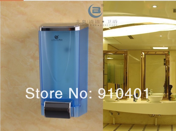 Wholesale And Retail Promotion NEW Bright Blue ABS Plastic Bathroom Hotel Liquid Soap Shampoo Dispenser 600ml