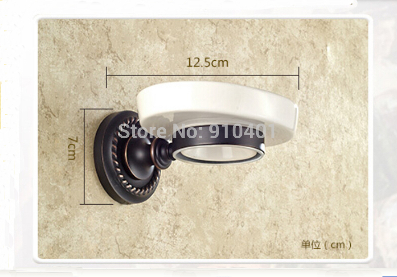Wholesale And Retail Promotion Oil Rubbed Bronze Soap Dish Holder Wall Mounted Ceramic Dish Bathroom Accessory