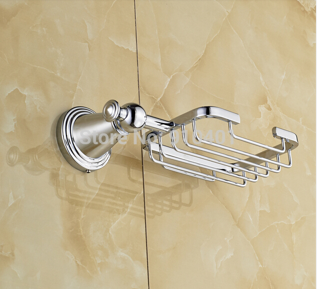 Wholesale And Retail Promotion Wall Mounted Chrome Brass Bathroom Soap Dish Holder Soap Dish Basket