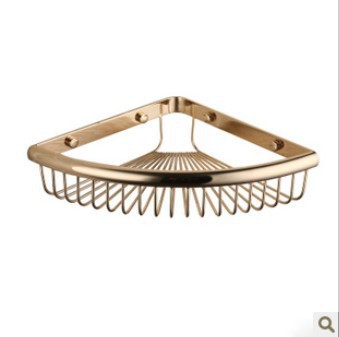Contemporary Brass Round Style Bathroom Shower Basket Bar Shelf Wall Mounted