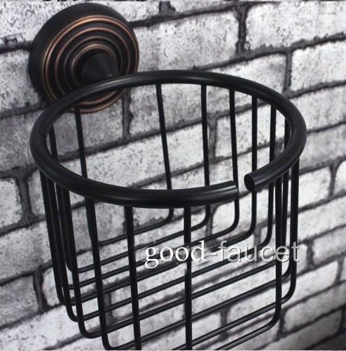 NEW Oil Rubbed Bronze Wall Mounted Soap Basket Round Soap / Toilet Paper Holder Bathroom Storage Holders & Racks