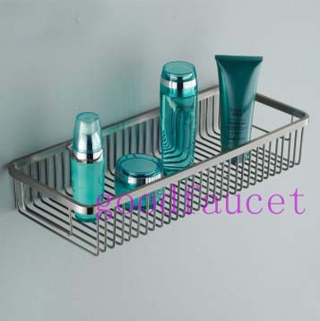 NEW Wholesale And retail Bathroom Stainless Steel Basket Wall Mounted Square Chrome Bath Storage Holders & Racks