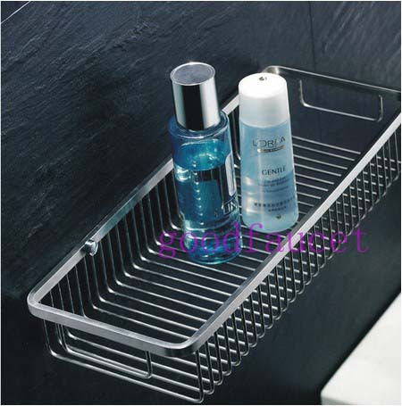 NEW Wholesale And retail Bathroom Stainless Steel Basket Wall Mounted Square Chrome Bath Storage Holders & Racks