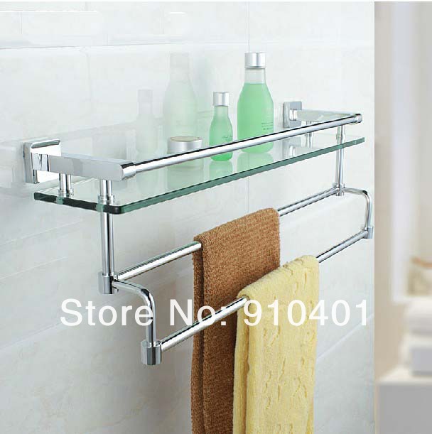 Wholesale & Retail Promotion Modern Polished Golden Finish Bathroom Shelf Storage Holder With Dual Towel Bars