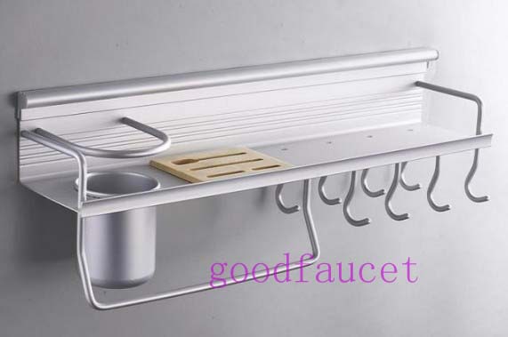 Wholesale And Retail Luxury Kitchen Accessories Wall Mounted Aluminum Multi-Function Storage Holders And Racks