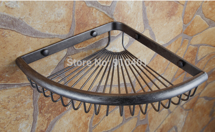 Wholesale And Retail Promotion Antique Style Wall Mounted Corner Caddy Cosmetic Storage Holder Shower Basket