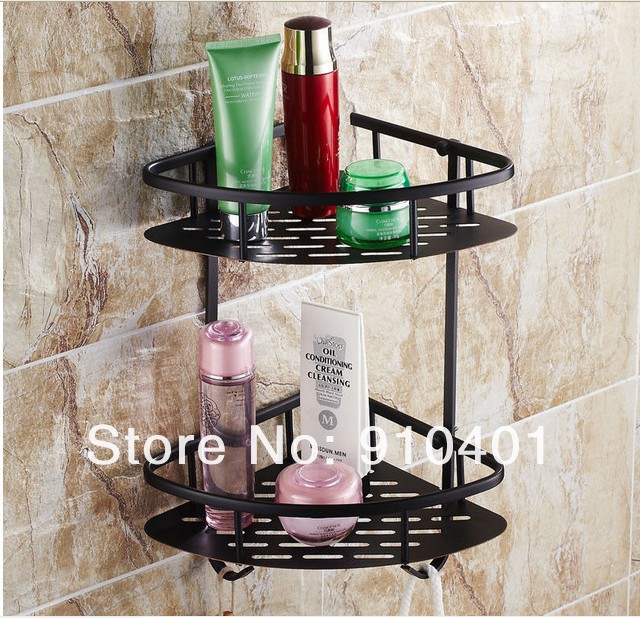 Wholesale And Retail Promotion Luxury Oil Rubbed Bronze Bathroom Corner Shelf Dual Tier Shower Storage Holder