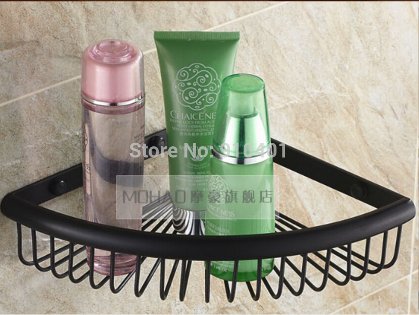 Wholesale And Retail Promotion Luxury Oil Rubbed Bronze Bathroom Shelf Wall Mounted Corner Basket Shelf Holder