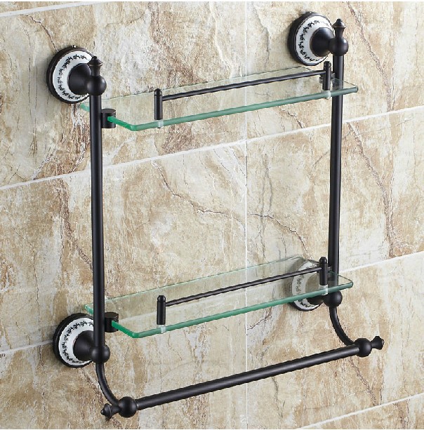 Wholesale And Retail Promotion Luxury Oil Rubbed Bronze Bathroom Shower Caddy Shelf Storage W/ Towel Bar Holder