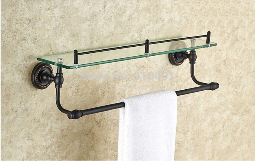Wholesale And Retail Promotion Modern Oil Rubbed Bronze Bathroom Shelf Glass Tier Caddy Cosmetic Storage Holder