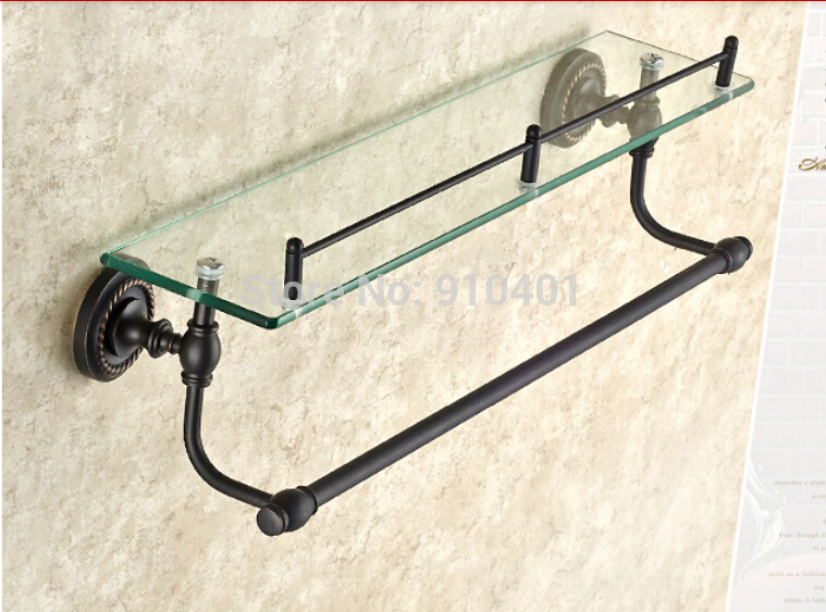 Wholesale And Retail Promotion Modern Oil Rubbed Bronze Bathroom Shelf Glass Tier Caddy Cosmetic Storage Holder