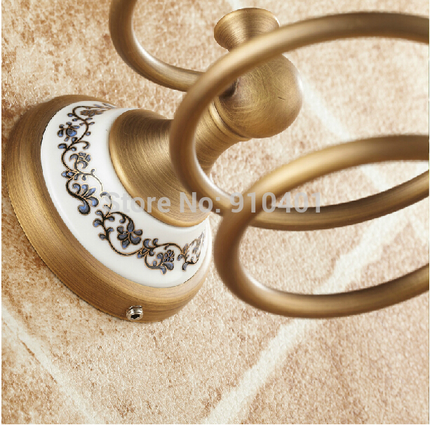 Wholesale And Retail Promotion NEW Antique Brass Ceramic Style Hair Dryer Stand/Flat Iron Holder Storage Holder