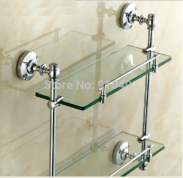 Wholesale And Retail Promotion NEW Chrome Brass Wall Mounted Bathroom Shelf Square Shower Caddy Storage Shelf