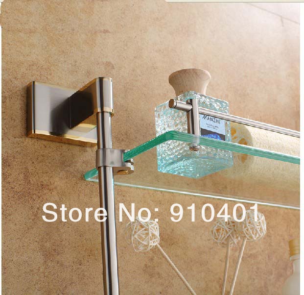 Wholesale And Retail Promotion NEW Golden Antique Wall Mounted Bathroom Shelf Storage Holder Square Style Shelf