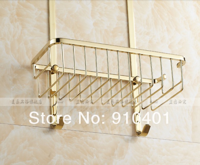 Wholesale And Retail Promotion NEW Luxury Golden Wall Mounted Bathroom Shower Caddy Cosmetic Shelf Basket Shelf