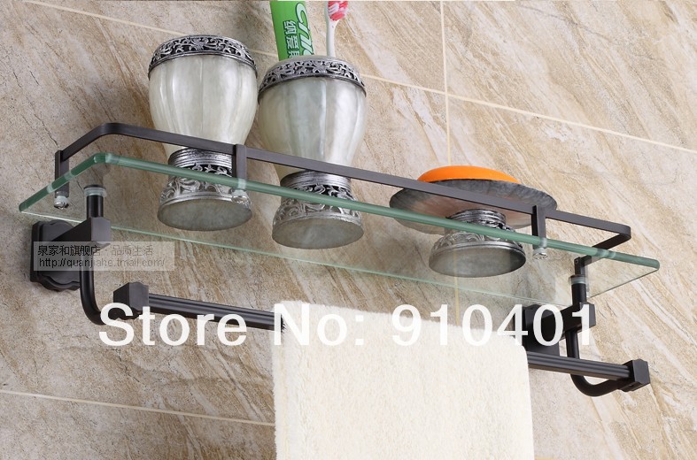 Wholesale And Retail Promotion NEW Luxury Oil Rubbed Bronze Bathroom Shelf Caddy Cosmetic Storage Towel Holder