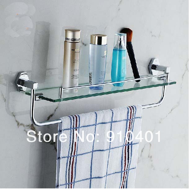 Wholesale And Retail Promotion NEW Luxury wall mounted bathroom shelf Shower Caddy Cosmetic Glass Tier Storage