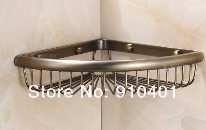 Wholesale And Retail Promotion  NEW Wall Mounted Antique Brass Bathroom Shower Caddy Shelf Bath Storage Holder