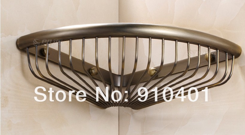 Wholesale And Retail Promotion  NEW Wall Mounted Antique Brass Bathroom Shower Caddy Shelf Bath Storage Holder