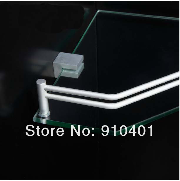 Wholesale And Retail Promotion Wall Mounted Bathroom Corner Shower Caddy Cosmetic Shelf Glass Tier Aluminium