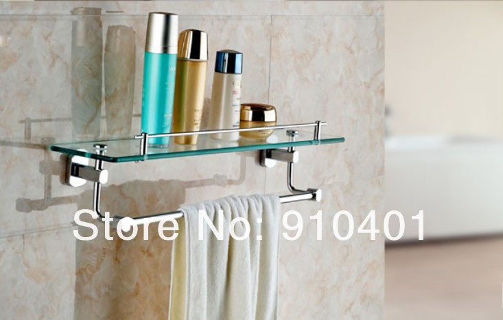 Wholesale And Retail Promotion Wall Mounted Bathroom Shelf Caddy Cosmetic Storage Holder W/ Towel Bar Holder