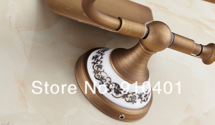  Wholesale And Retail Promotion Luxury Wall Antique Brass Toilet Paper Holder Flower Carved Roll Tissue Holder