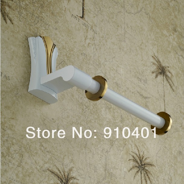  Wholesale And Retail Promotion Modern White Painting Brass Toilet Paper Holder Flower Carved Roll Tissue Holder