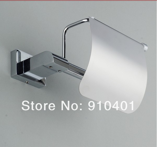  Wholesale And Retail Promotion Solid Brass Chrome Bathroom Toilet Paper Holder Waterproof With Cover Tissue Bar