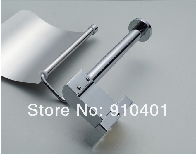  Wholesale And Retail Promotion Solid Brass Chrome Bathroom Toilet Paper Holder Waterproof With Cover Tissue Bar