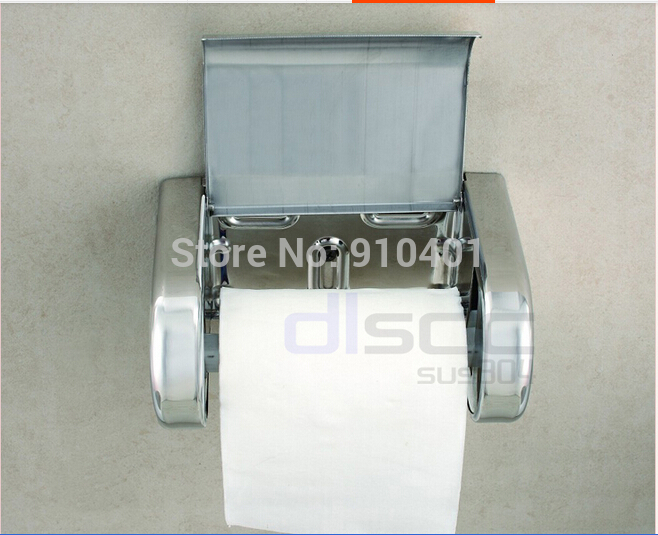 Modern Square Polished Chrome NEW Chrome Stainless Steel Bathroom Toilet Paper Holder Tissue Box