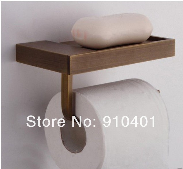 Wholesale And Retail Promotion Antique Brass Square Soap Dish Holder With Toilet Paper Holder / Towel Holder