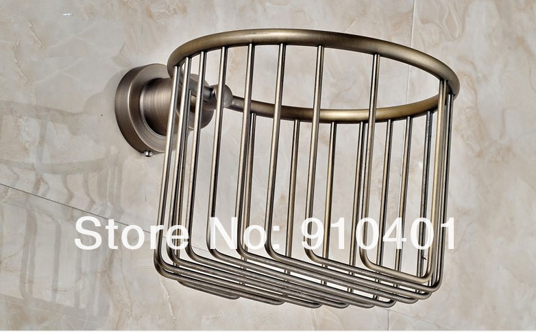 Wholesale And Retail Promotion Antique Bronze Round Toilet Paper Basket Holder Cosmetic Shower Caddy Storage