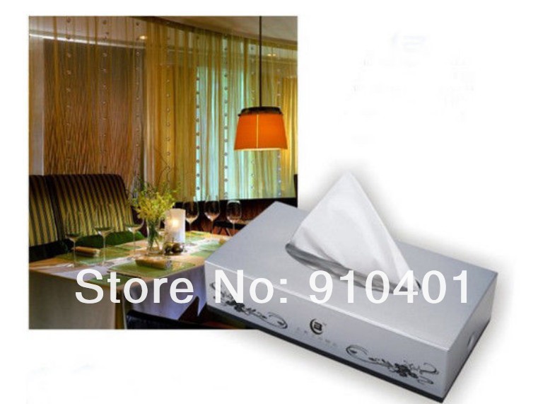 Wholesale And Retail Promotion Bathroom Square Plastic Waterproof Deck Mounted Tissue Paper Box Silver Color