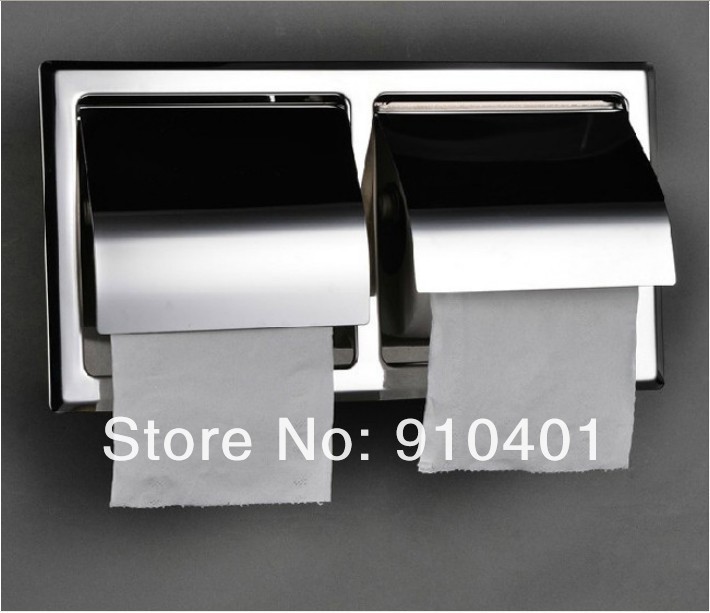 Wholesale And Retail Promotion Chrome Bathroom Dual Toilet Paper Holder Box Toilet Paper Holder Tissue Holder