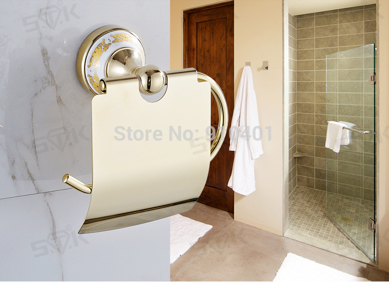 Wholesale And Retail Promotion Luxury Bathroom Toilet Paper Holder With Cover Tissue Bar Holder Ceramic Base