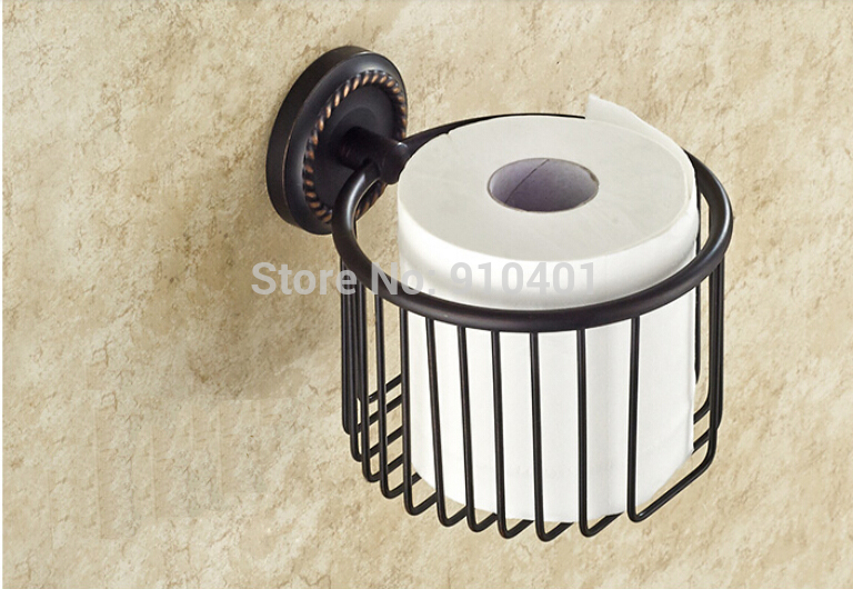 Wholesale And Retail Promotion Modern Oil Rubbed Bronze Bathroom Shelf Toilet Paper Holder Tissue Basket Holder