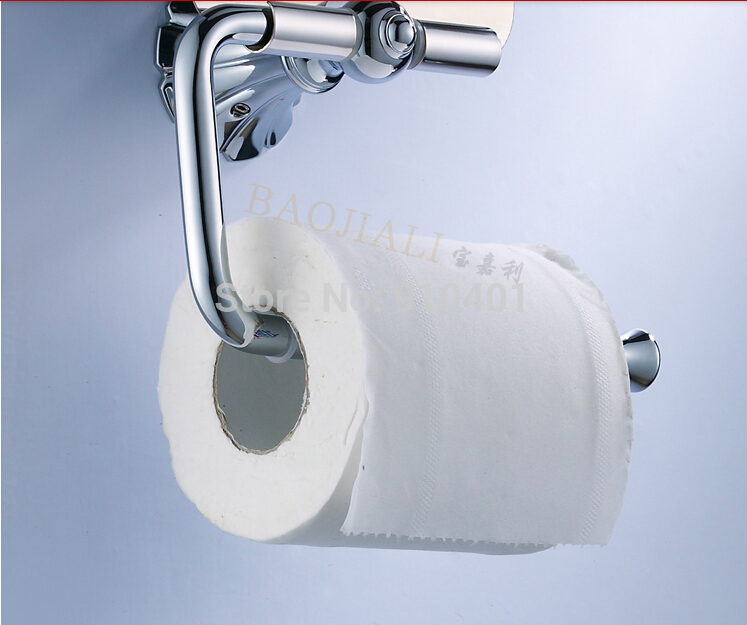 Wholesale And Retail Promotion Modern Wall Mounted Bath Chrome Brass Toilet Paper Holder Roll Tissue Waterproof