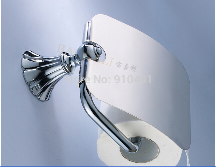 Wholesale And Retail Promotion Modern Wall Mounted Bath Chrome Brass Toilet Paper Holder Roll Tissue Waterproof