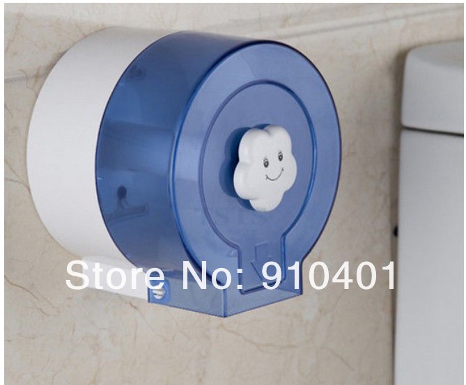 Wholesale And Retail Promotion  NEW Bright Blue Lovely Waterproof Toilet Roll Paper Holder Tissue Paper Box Rack