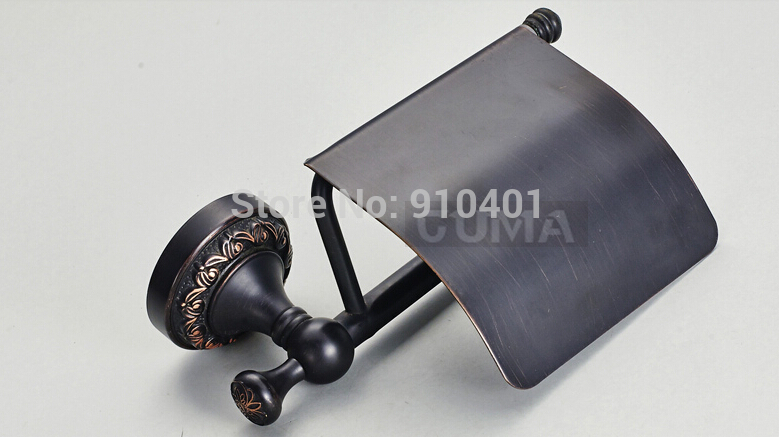 Wholesale And Retail Promotion NEW Oil Rubbed Bronze Toilet Paper Holder Embossed Base Tissue Holder W/ Cover