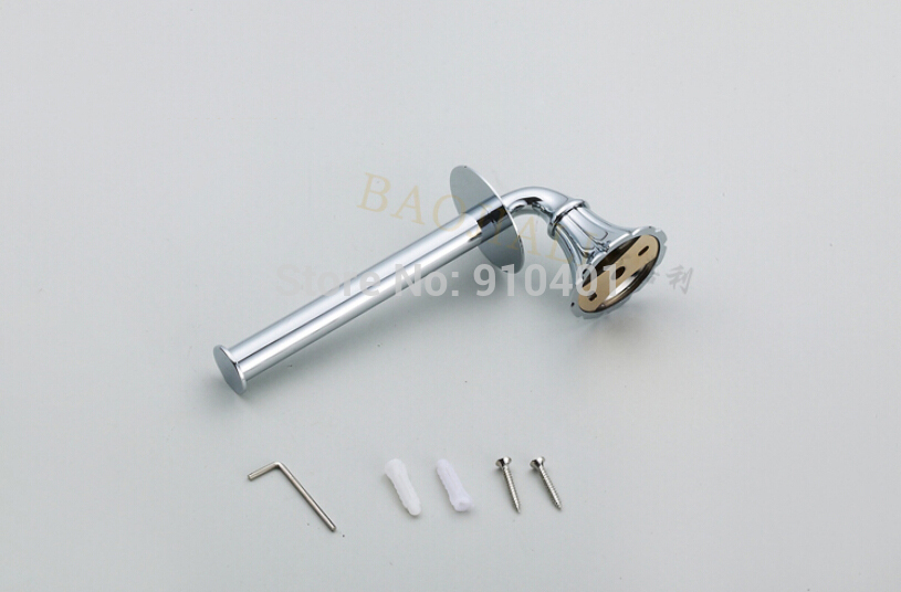 Wholesale And Retail Promotion NEW Wall Mounted Chrome Brass Toilet Paper Holder Tissue Bar Holder Chrome Brass