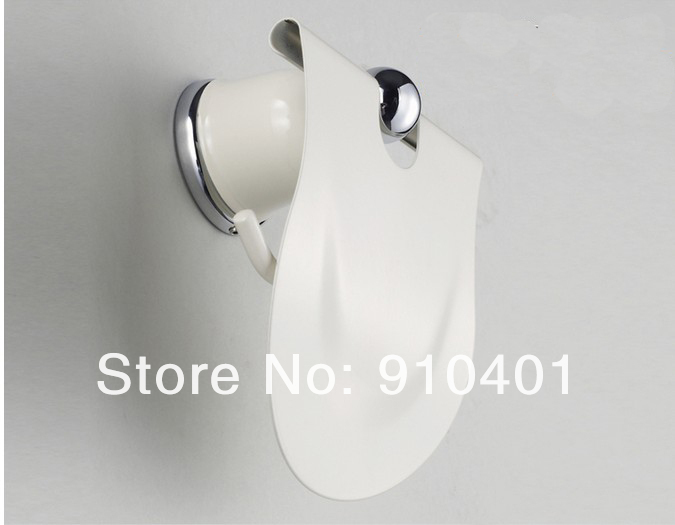 Wholesale And Retail Promotion White Painting Solid Brass Toilet Paper Holder Paper Roll Holder Tissue Holder